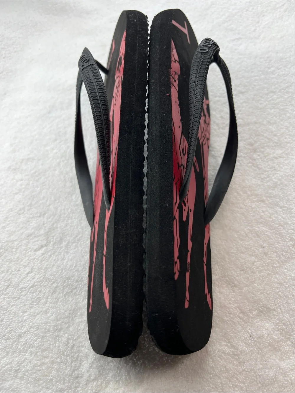 POLO RALPH LAUREN 13D Big Pony Flip Flops Black/Red Unisex Thong Sandals